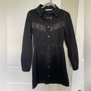 Zara Denim Dress with Fringe